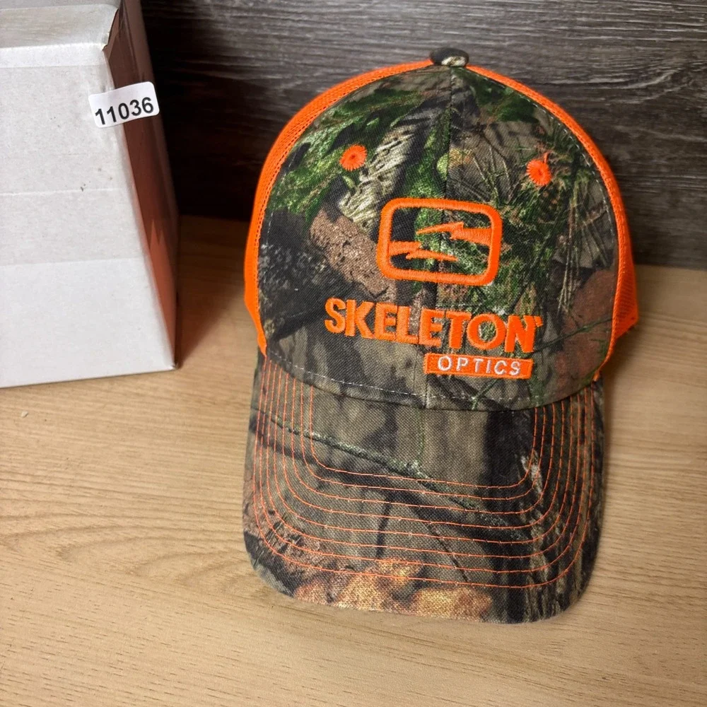 Skeleton Optics Hat Strap Back Brown Camo Camouflage Hunting Outdoors Adjustable